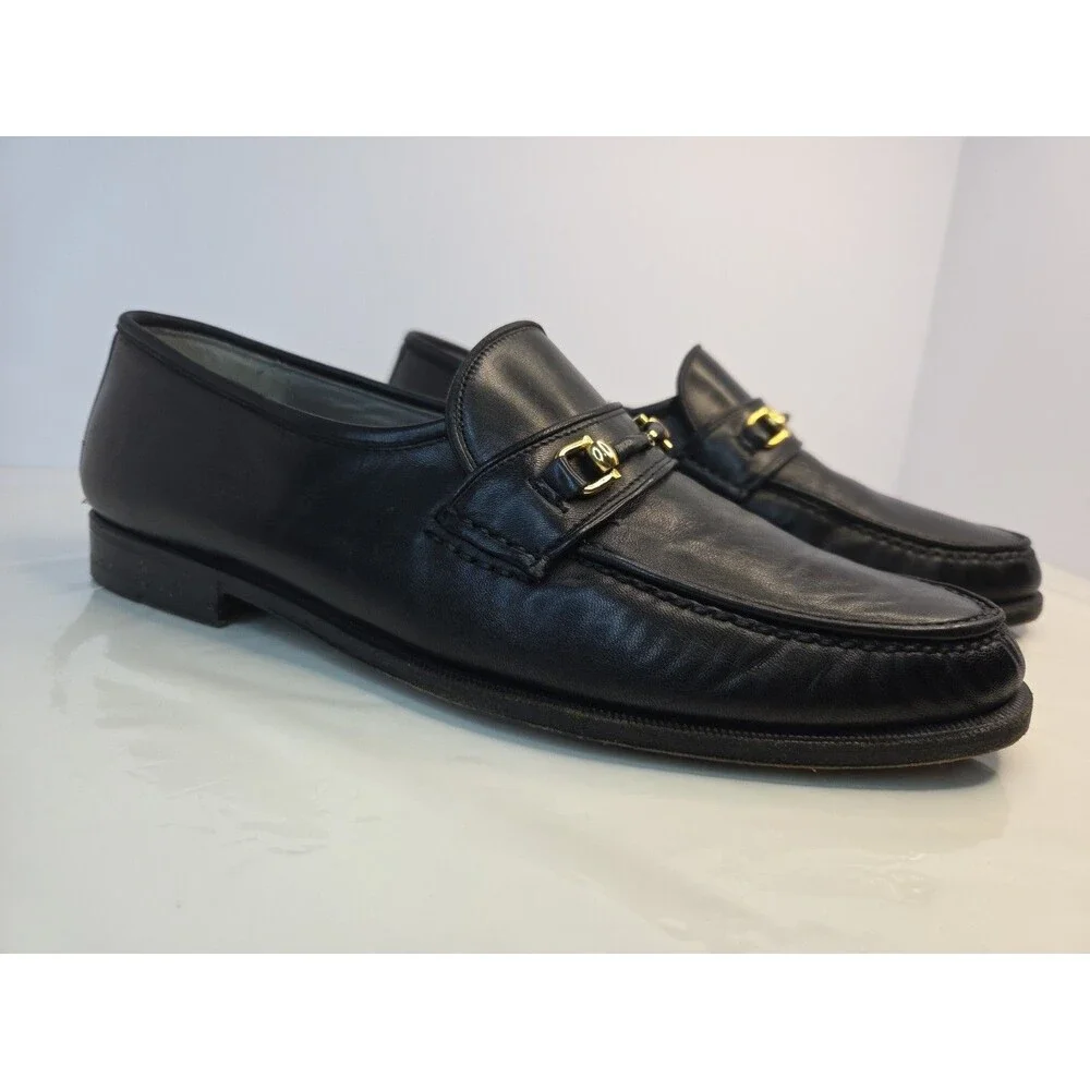 Church's Capri Mens Black Leather Horsebit Loafers 9.5 F Handmade in Italy EUC